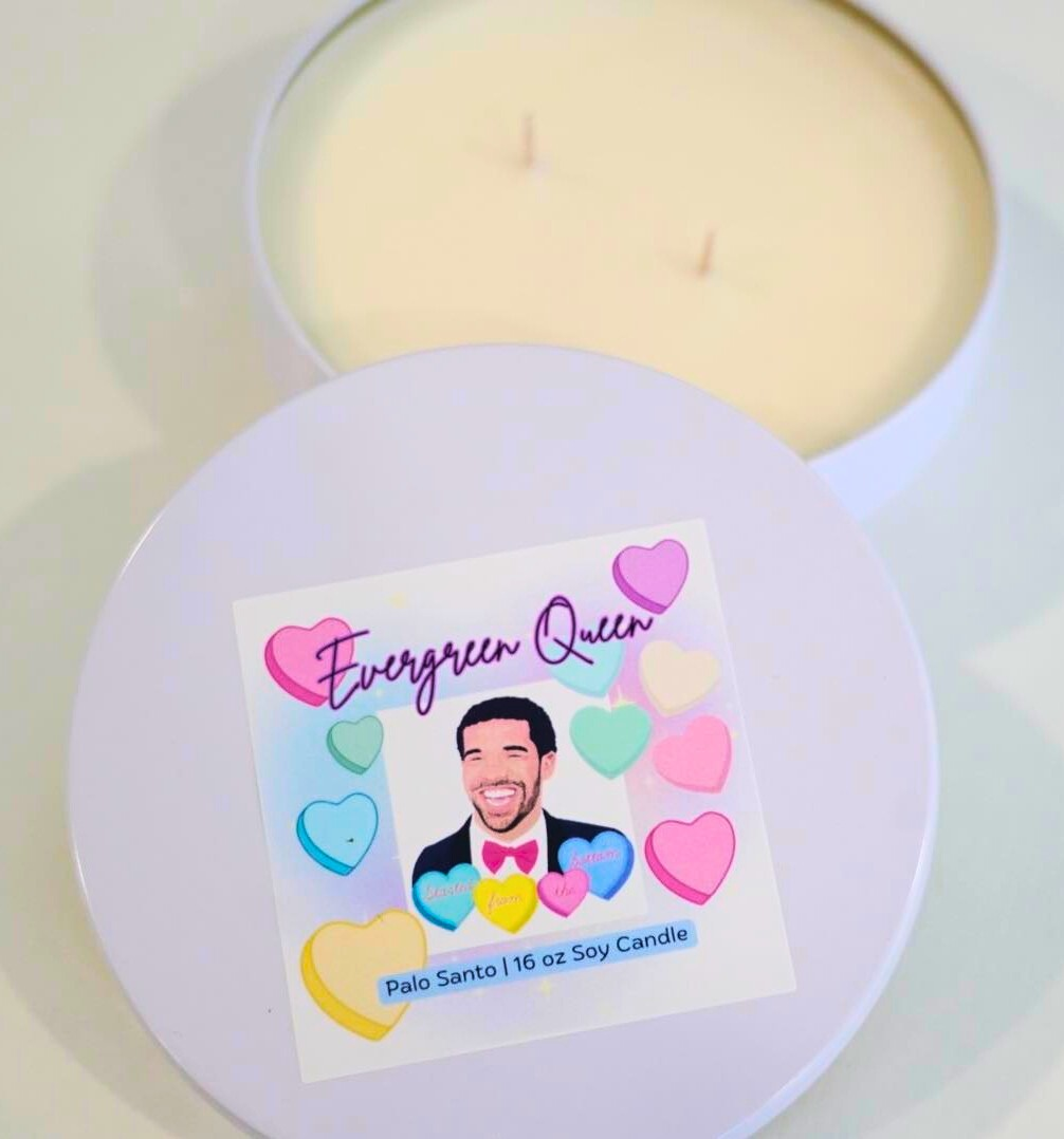 16 oz Handmade Soy Candle – Double Wick Scented Palo Santo | "Drake Started From The Bottom" Valentine's Edition