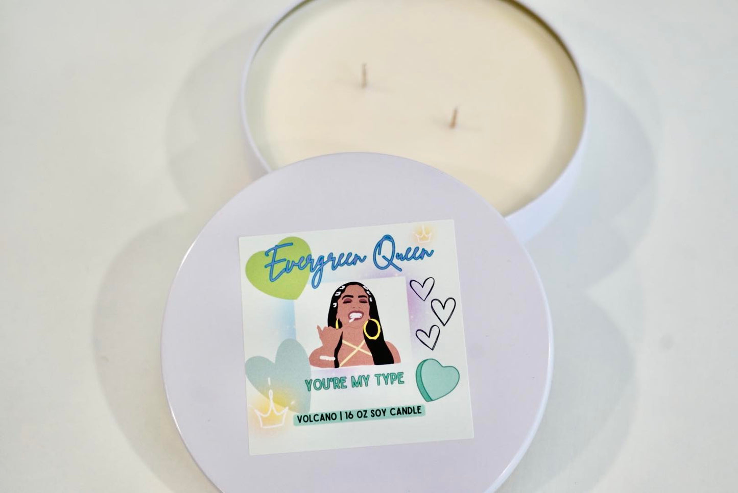 Handmade Soy Candle – 16oz Double Wick Scented Volcano | "Saweetie My Type" Valentine's Edition